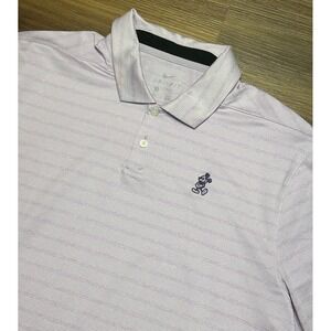 Nike Dri-FIT Vapor Disney Parks Mickey Mouse Golf Polo Mens Purple Striped Sz L